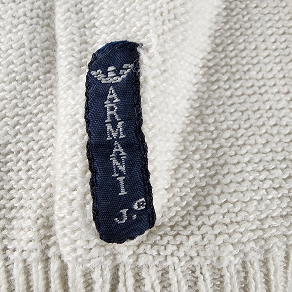 AJ Armani Jeans Mens Sweater Regular Fit Black White Stripes Size XL - Picture 6 of 10